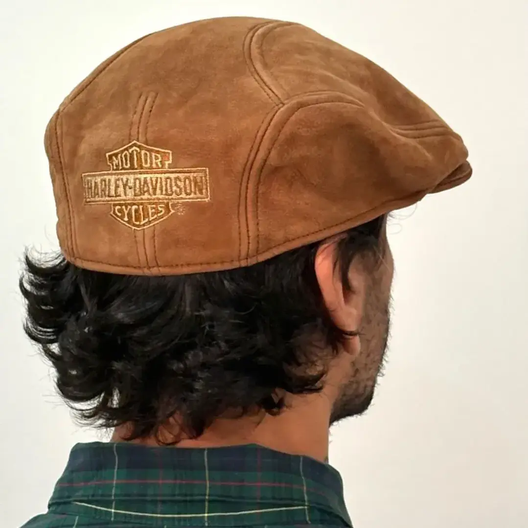 Boina Harley-Davidson de Cuero Auténtico Color Camel – Estilo Clásico Vintage 1