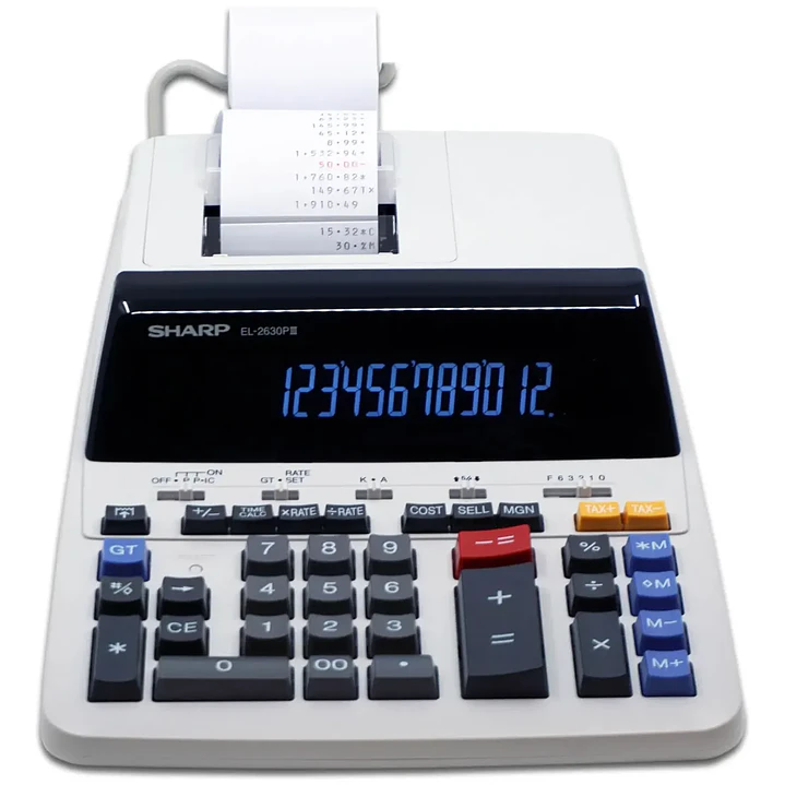 Calculadora De Impresión Sharp El2630piii 12 Dígitos Blanco con rollo 1