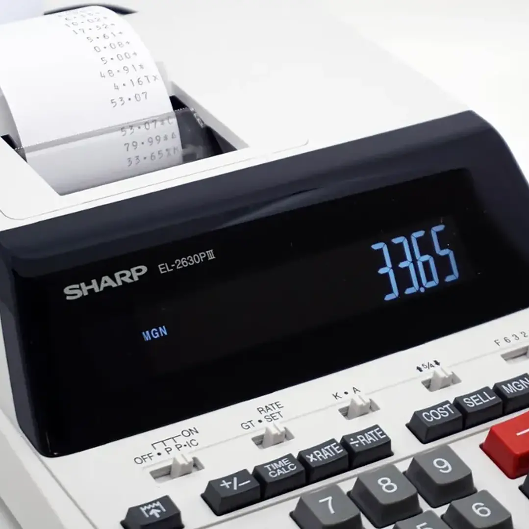 Calculadora De Impresión Sharp El2630piii 12 Dígitos Blanco (Usado) 5