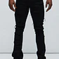 Jeans Fashion Nova Frayed Patches Stacked Skinny Flare Black – Talla 30 - Miniatura 2