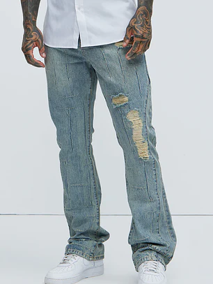 Jeans Fashion Nova Jones Distressed Vintage Slim Light Blue talla 42