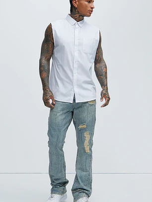 Jeans Fashion Nova Jones Distressed Vintage Slim Light Blue talla 42
