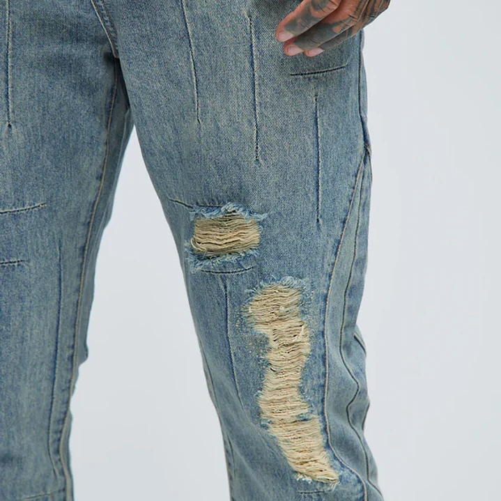 Jeans Fashion Nova Jones Distressed Vintage Slim Light Blue talla 42 3