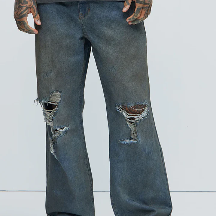 Jeans Fashion Nova Moon Landing Dean Straight – Vintage Blue Wash | Talla 40 2
