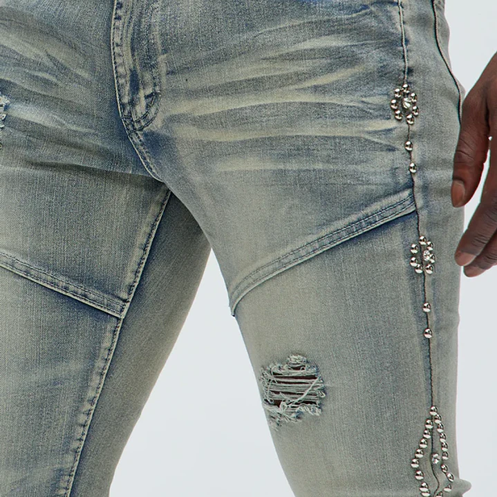 Jeans Fashion Nova Be Along The Sides Stacked Skinny Flare – Light Wash | Talla 40 4