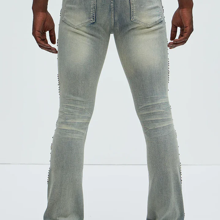 Jeans Fashion Nova Be Along The Sides Stacked Skinny Flare – Light Wash | Talla 40 5