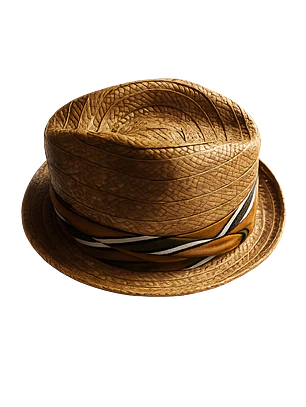 Sombrero Trilby Vintage Churchill Ltd – Paja de Coco Importada (Años 50) – Talla 7 ¼ (58 cm)