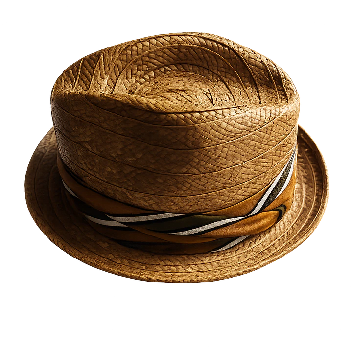 Sombrero Trilby Vintage Churchill Ltd – Paja de Coco Importada (Años 50) – Talla 7 ¼ (58 cm) 1