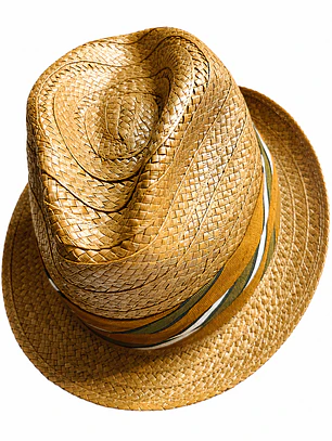 Sombrero Trilby Vintage Churchill Ltd – Paja de Coco Importada (Años 50) – Talla 7 ¼ (58 cm)