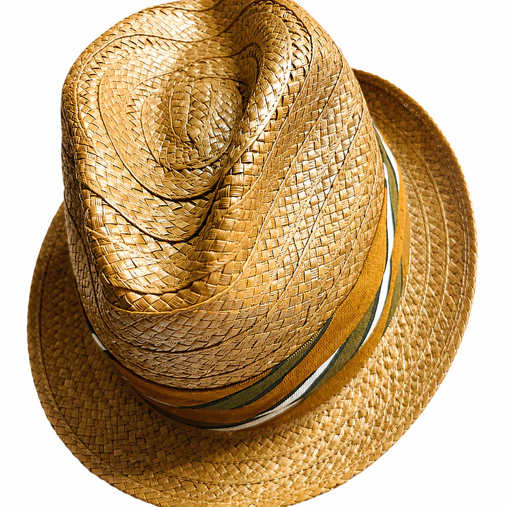 Sombrero Trilby Vintage Churchill Ltd – Paja de Coco Importada (Años 50) – Talla 7 ¼ (58 cm) 2