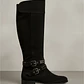 Bota Negra Mujer Gamuza Con Hebillas 37 - Miniatura 1