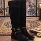 Bota Negra Mujer Gamuza Con Hebillas 37 - Miniatura 6