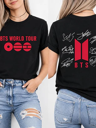 Polera BTS World Tour – Diseño Doble Estampado (Frontal y Espalda)