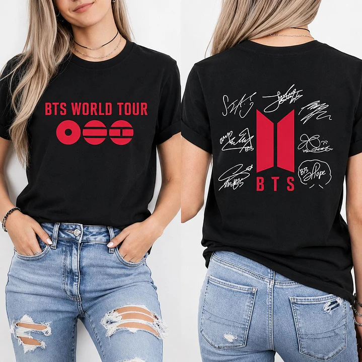 Polera BTS World Tour – Diseño Doble Estampado (Frontal y Espalda) 1
