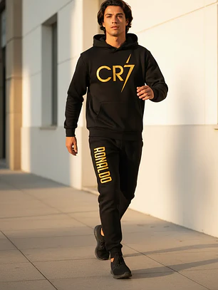 Buzo Deportivo Cr7 Dorado - Polerón + Pantalón