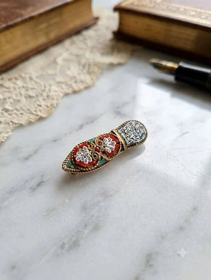 Broche de Zapato Vintage con Micromosaico Italiano