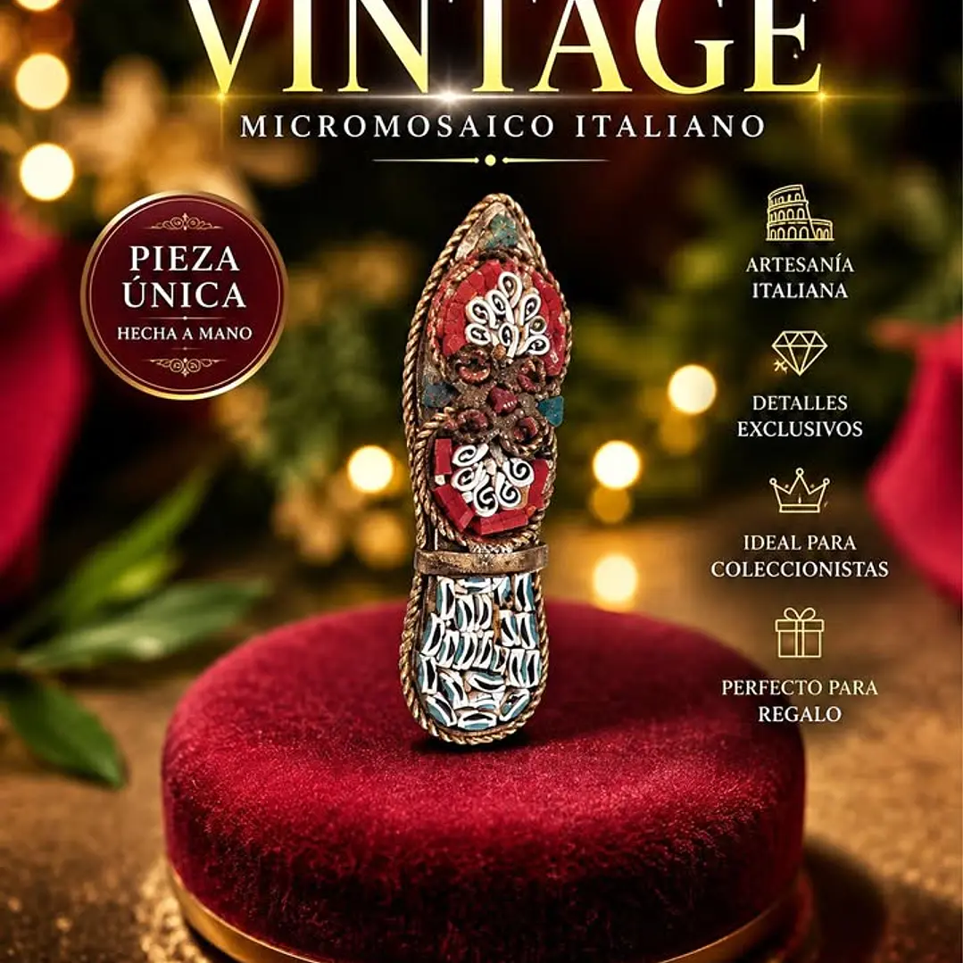 Broche de Zapato Vintage con Micromosaico Italiano 2