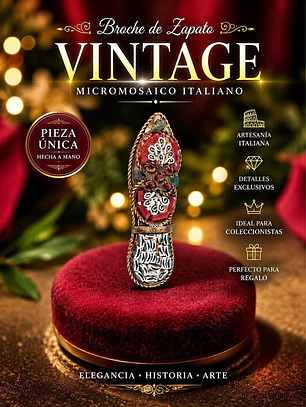 Broche de Zapato Vintage con Micromosaico Italiano