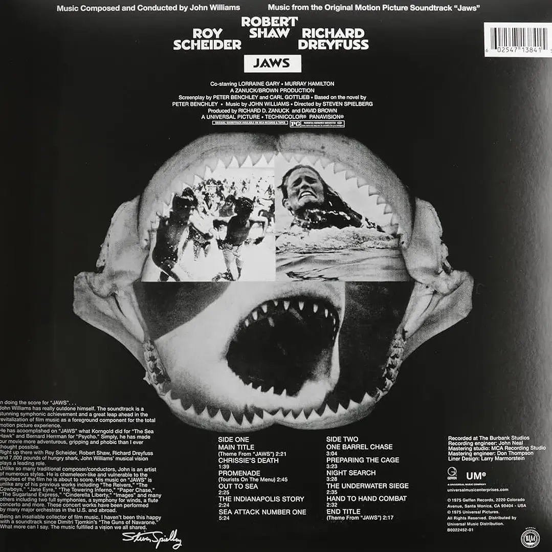 Vinilo LP Jaws (Tiburón) – Banda Sonora Original – John Williams 2