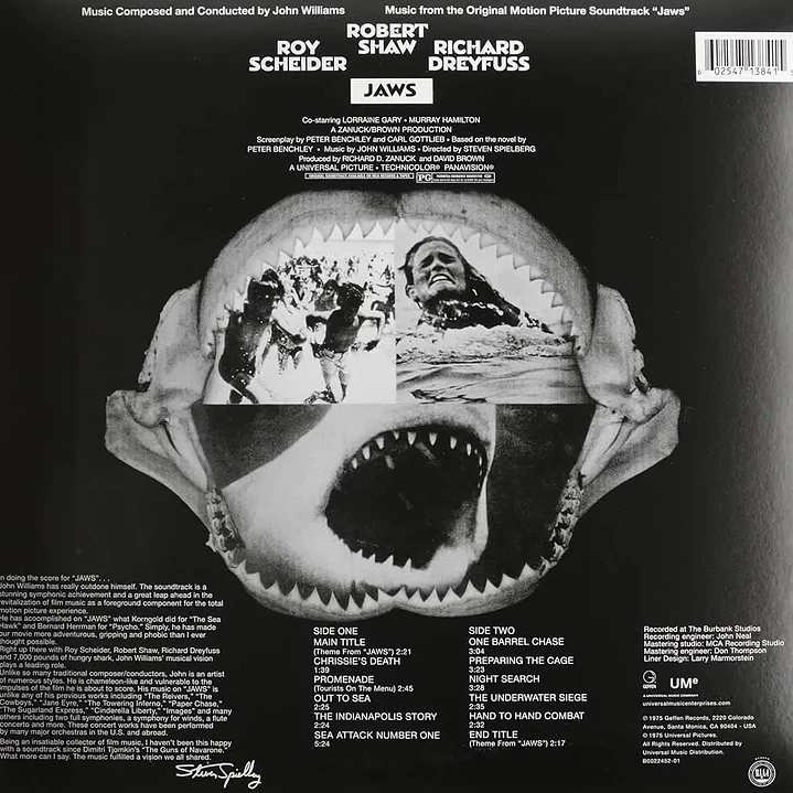 Vinilo LP Jaws (Tiburón) – Banda Sonora Original – John Williams 2