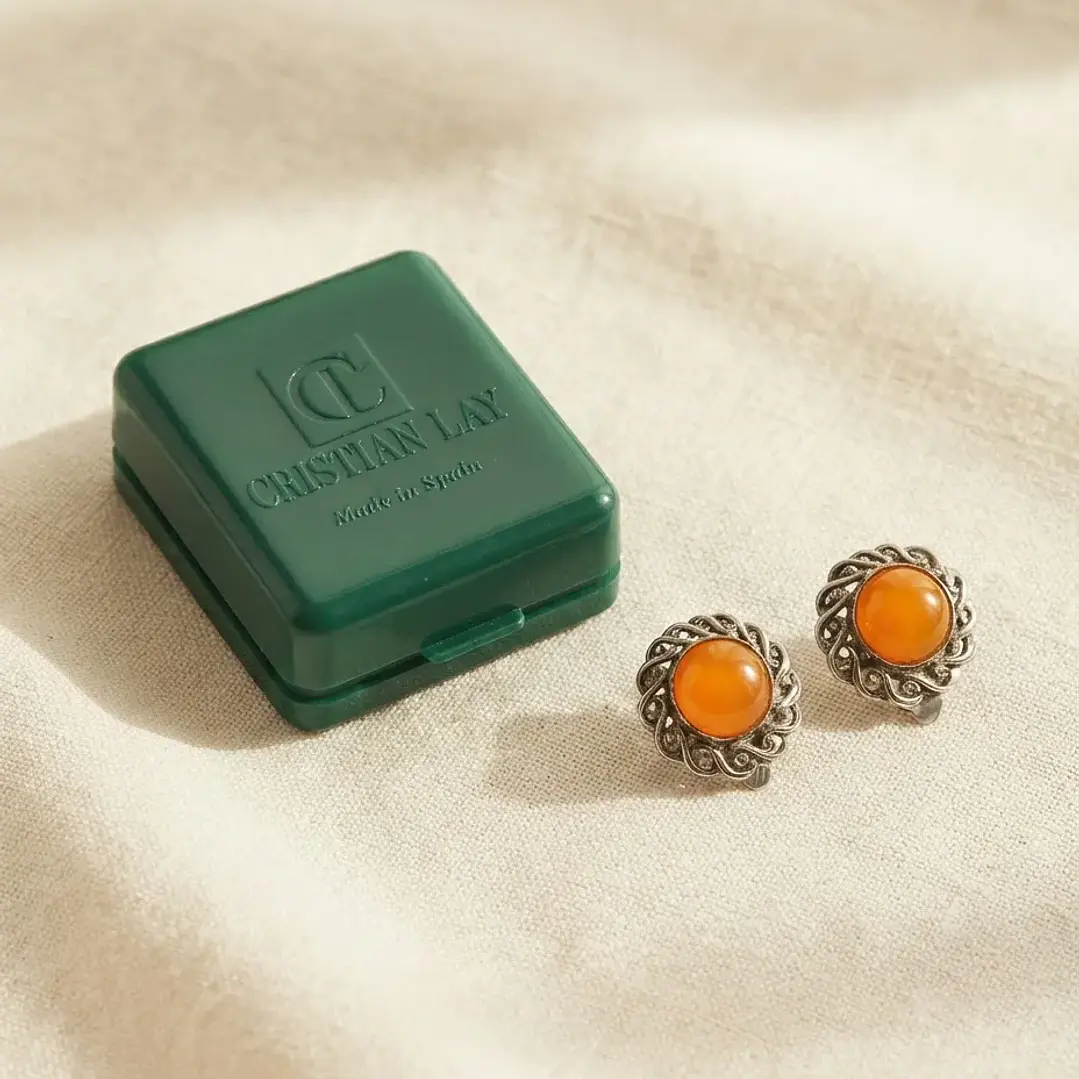 Elegantes Pendientes de Clip Vintage - Cristian Lay (Plata) 1