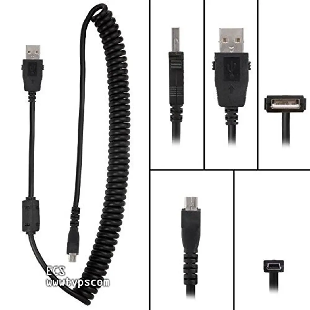 Cable rizado ECS compatible con Philips SpeechMike Premium y SpeechMike III 1