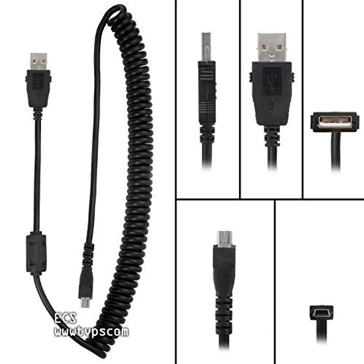 Cable rizado ECS compatible con Philips SpeechMike Premium y SpeechMike III 1