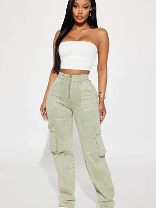 Pantalón Cargo Mujer Mission Accomplished – Talla XL 💚