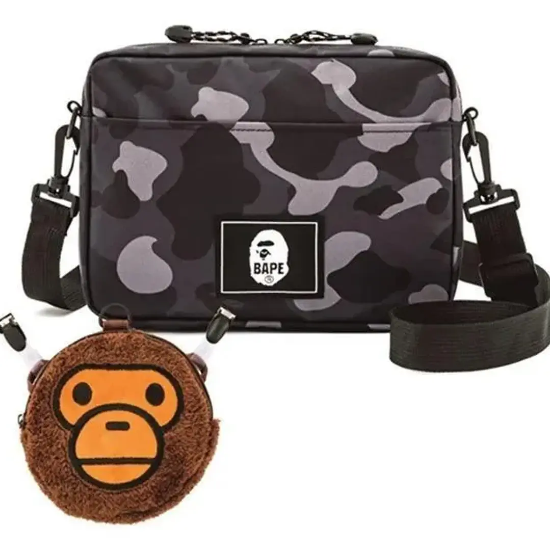Bolso Bandolera BAPE (A Bathing Ape) - Camuflaje Negro/Gris 1