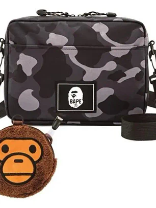 Bolso Bandolera BAPE (A Bathing Ape) - Camuflaje Negro/Gris