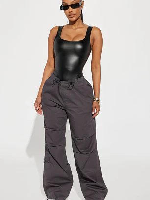 Bodysuit Kayeden Efecto Cuero Talla S Fashion Nova