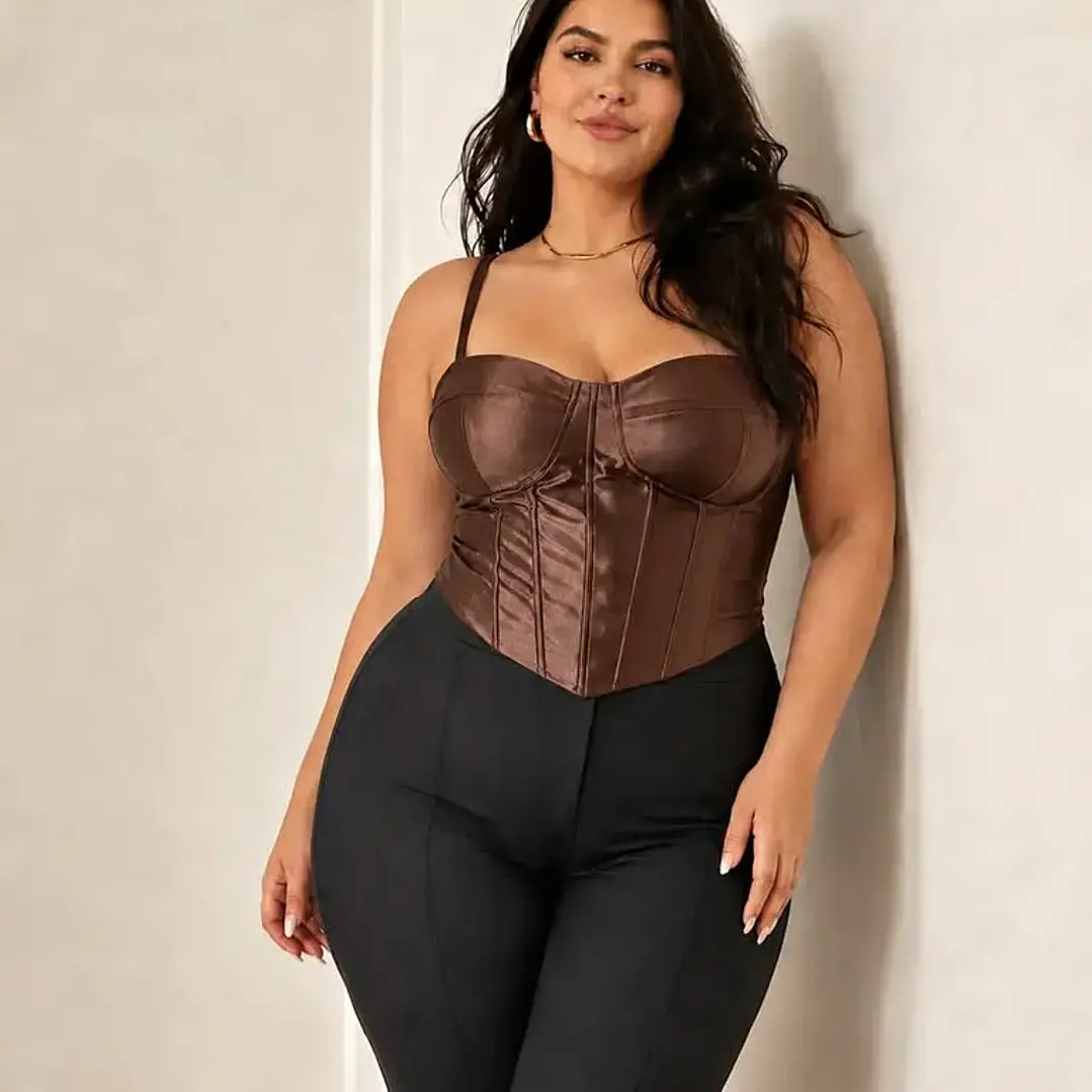 Scarlette Satin Corset Top Fashion Nova – Talla XL 1