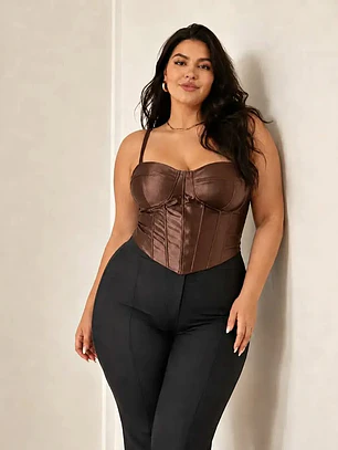 Scarlette Satin Corset Top Fashion Nova – Talla XL