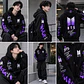 Polerón BTS Negro con Diseños Morados y Blancos – Estilo ARMY 💜 - Miniatura 2
