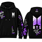 Polerón BTS Negro con Diseños Morados y Blancos – Estilo ARMY 💜 - Miniatura 1