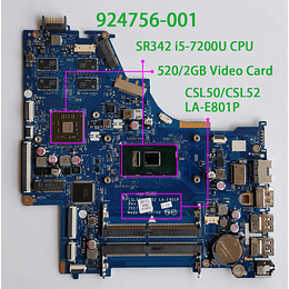 Motherboard HP 15-BS 15-BS CSL50/CSL52 LA-E801P 924756-601 com CPU Intel i5-7200U + Grafica Dedicada