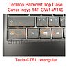 Teclado Palmrest Top Case Cover Insys 14P GW1-W149 com tecla CTRL retangular