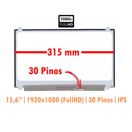 Ecrã LCD Display Screen B156HAN02.1 15.6” FullHD 1920 x 1080 IPS 30 pinos 350mm