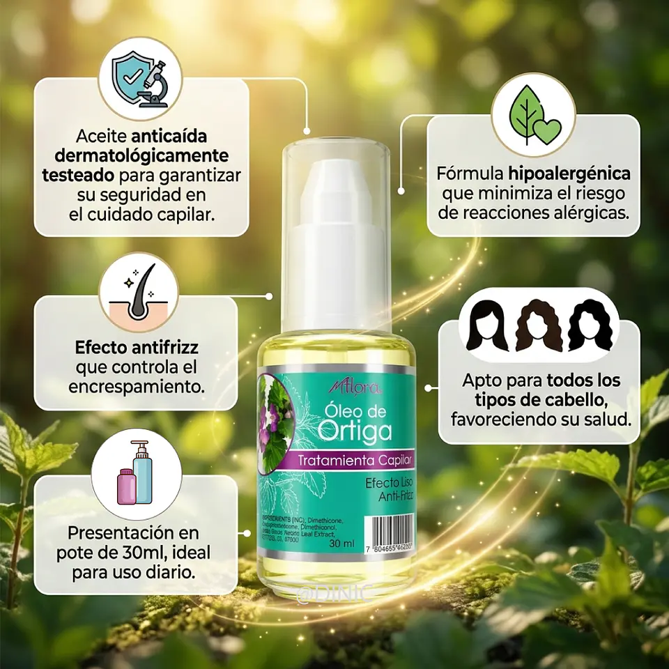 Aceite Ortiga Tonifica Cuero Cabelludo Para Pelo Caída 30ml 2