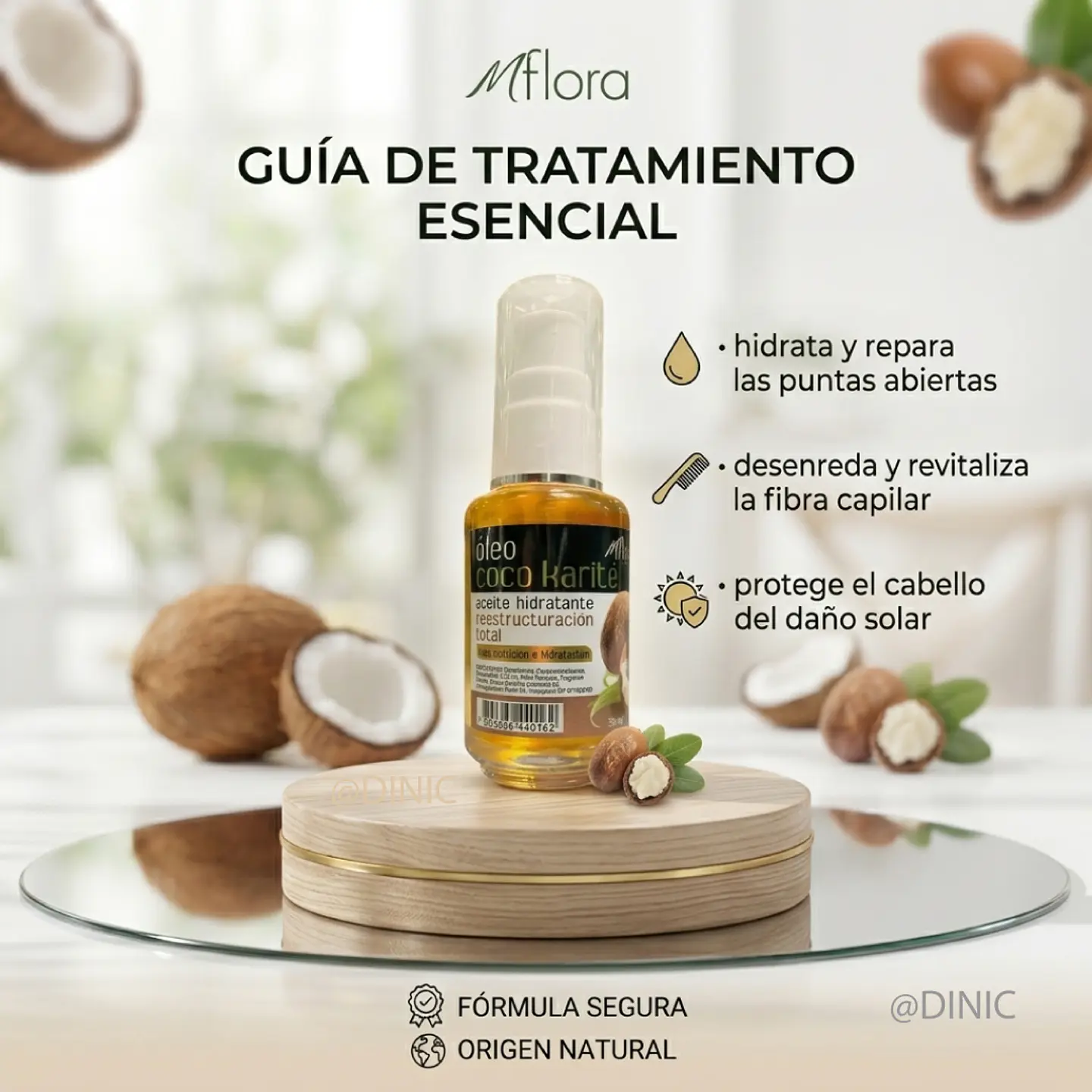 Aceite Tratamiento Capilar Oleo Coco Karite 30ml Mflora 2