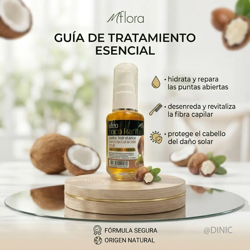 Aceite Tratamiento Capilar Oleo Coco Karite 30ml Mflora 2