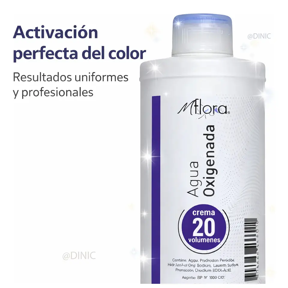 Agua Oxigenada Mflora de 1 Litro de Volumen 10, 20 y 30 2