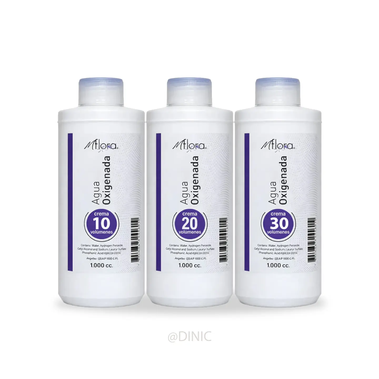 Agua Oxigenada Mflora de 1 Litro de Volumen 10, 20 y 30 1