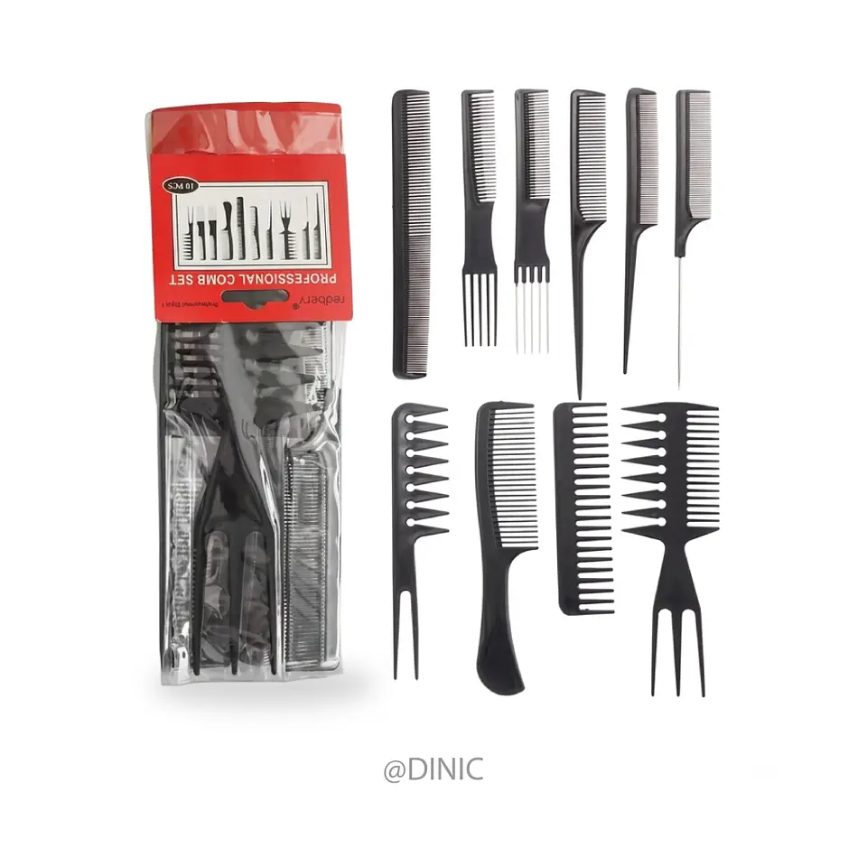 Kit de peines de peluquería profesional de 10 piezas 1