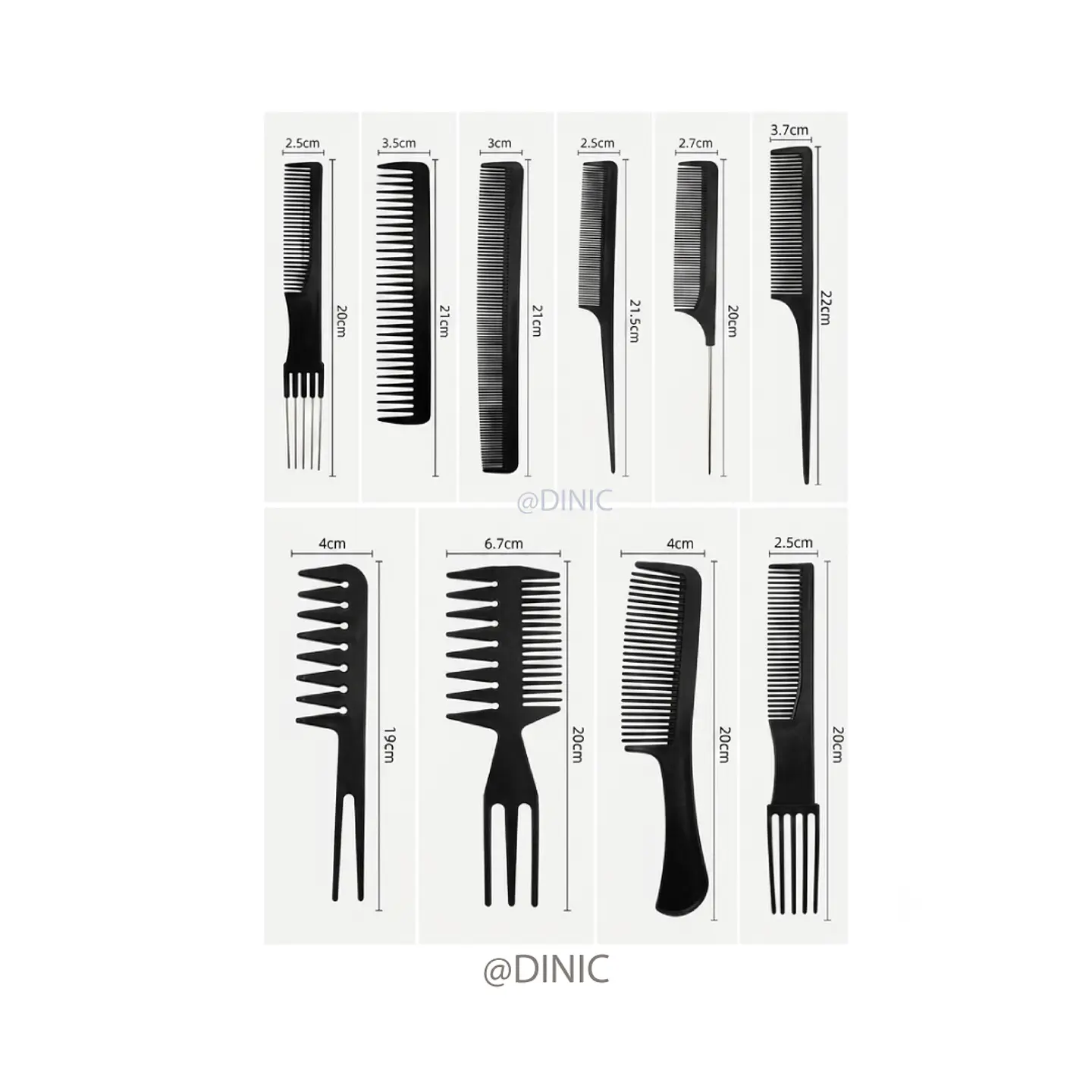 Kit de peines de peluquería profesional de 10 piezas 2