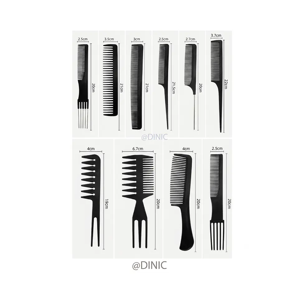 Kit de peines de peluquería profesional de 10 piezas 2
