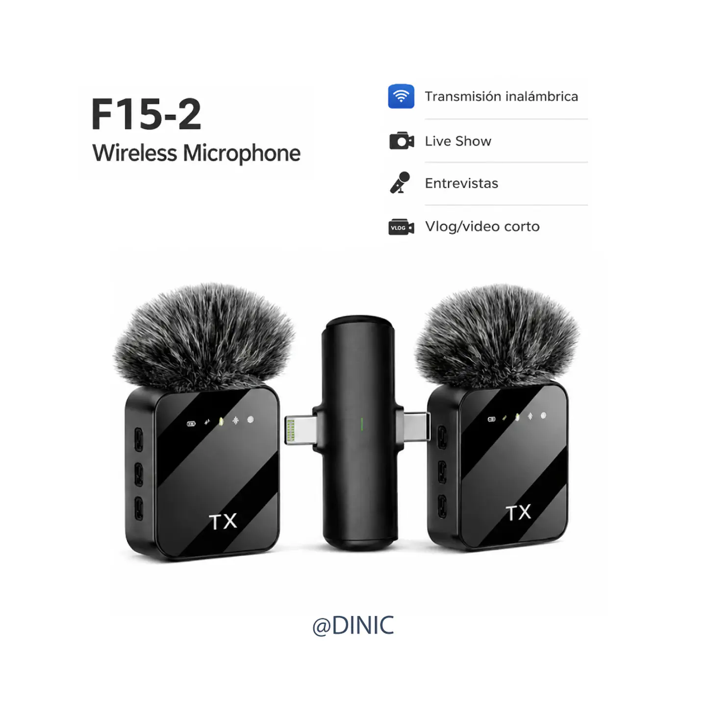 Micrófono solapa inalámbrico pack X2 F15-2 2