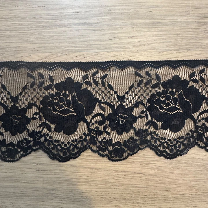 Renda Nylon Preto (10cm largura) 1