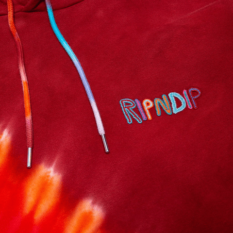 OG Prisma Embroidered Hoodie (Red Tie Dye)