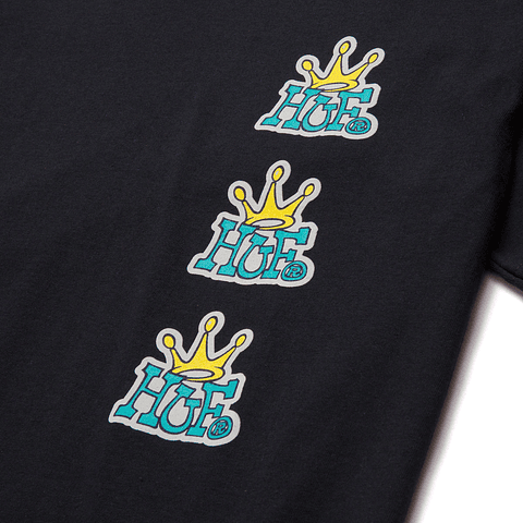 HUF STACK CROWN T-SHIRT BLACK